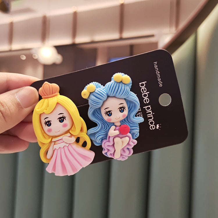 Korean Style Children's Hair Accessories Wholesale Flower Fairy Princess Girl Resin Edge Clip Bangs Clip Hair Clip