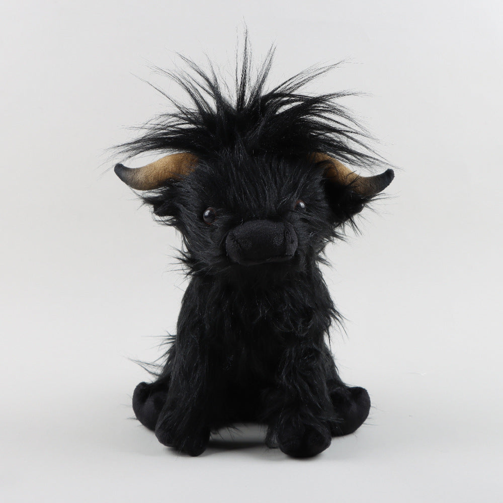 Internet celebrity Highland Cow plush toy simulation long haired cow figurine