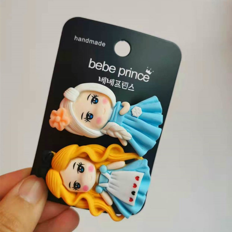Korean Style Children's Hair Accessories Wholesale Flower Fairy Princess Girl Resin Edge Clip Bangs Clip Hair Clip