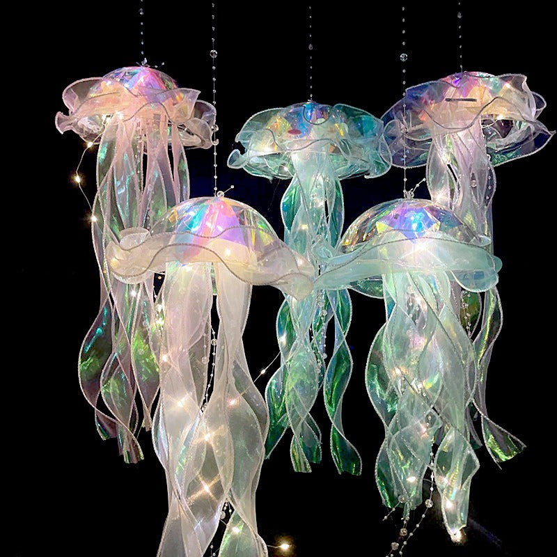 LED decorative hanging jellyfishlight realistic Handmade jelly fish led jellyfish light lantern