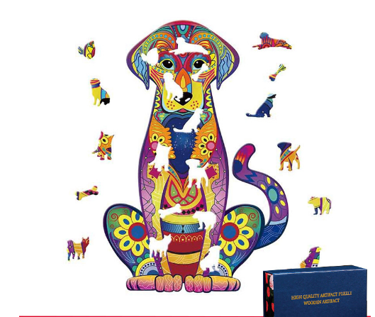 Squirrel Panda Labrador Alien Wooden Puzzle Irregular Three-dimensional Animal Puzzle Children's Educational Toy Wooden Puzzle