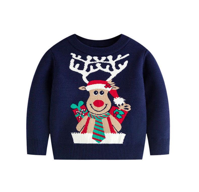 Children's cartoon Christmas baby base pullover sweater