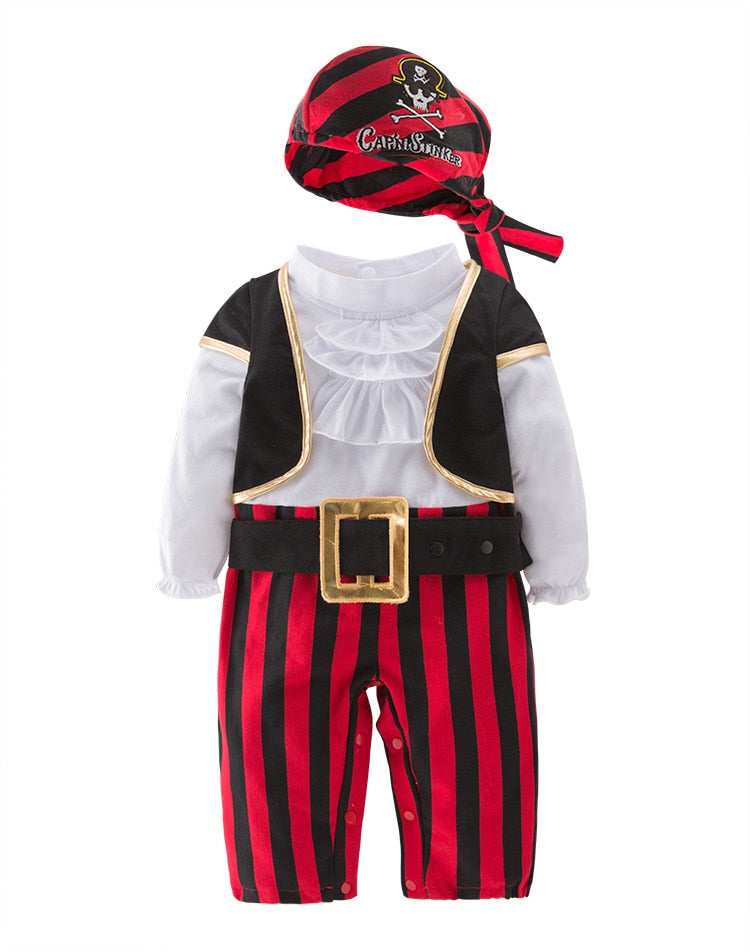 Pirate Captain Cosplay Clothes for Baby Boy Halloween Christmas Fancy Clothes Halloween Costume for Kids Children Pirate Costume