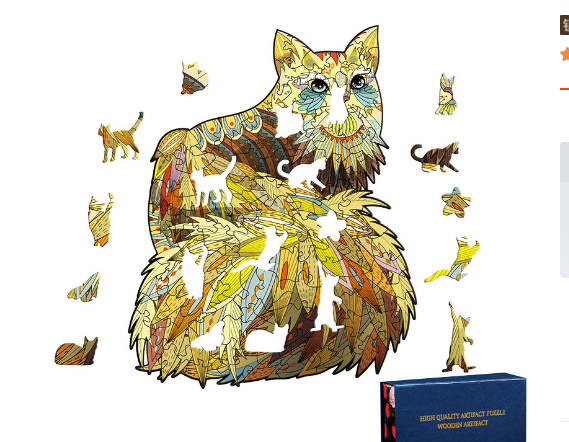 Alien Wooden Puzzle Irregular Three-dimensional Fox Cat Excellent Workmanship And High Quality Animal Puzzle