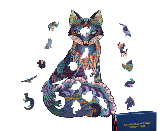 Alien Wooden Puzzle Irregular Three-dimensional Fox Cat Excellent Workmanship And High Quality Animal Puzzle