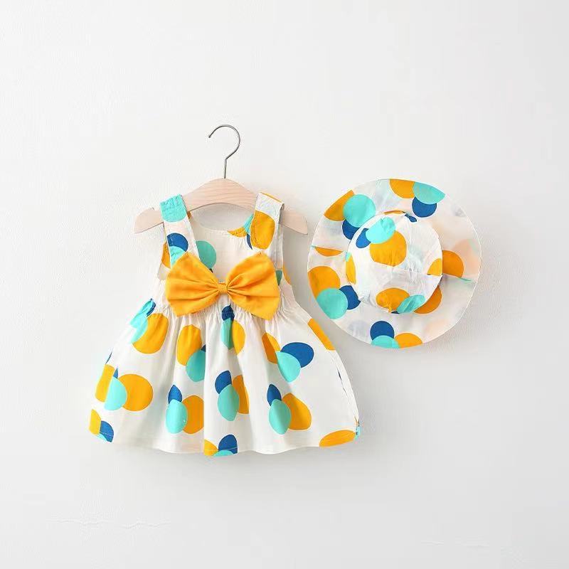 Children's Skirt Girl Baby Small Fresh Big Strawberry Printed Dress To Send Hat for Gift Girln's Skirt