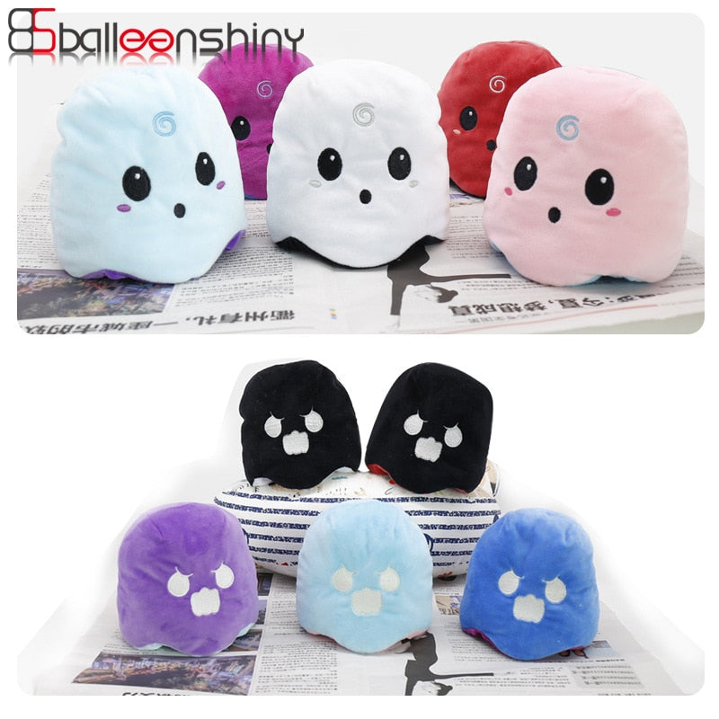 BalleenShiny Double-Sided Octopus Doll Reversible Flip Toy Plush Luminous Ghost Doll Pumpkin Plush Toy Halloween Gift Soft Doll