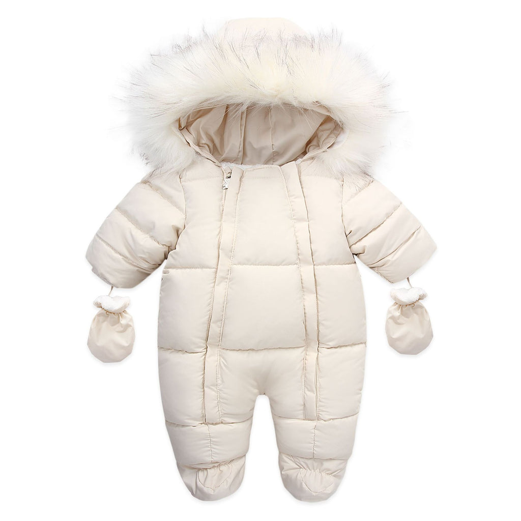 Winter Wool Collar Romper Children's Thickened Warm Baby One-Piece Suit