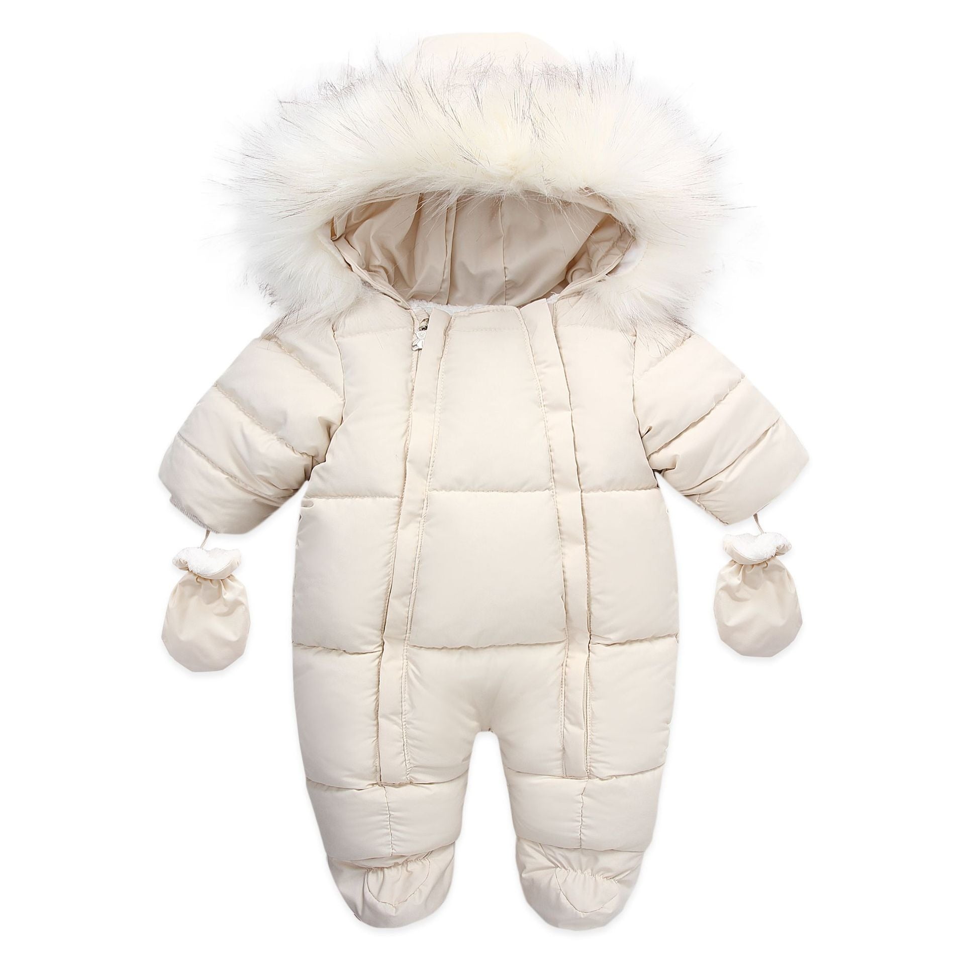 Winter Wool Collar Romper Children's Thickened Warm Baby One-Piece Suit
