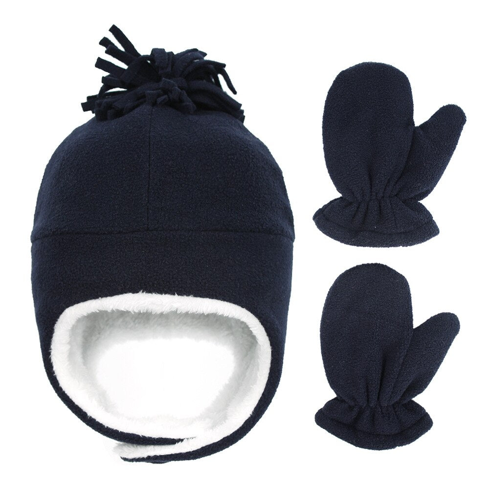 Hat Baby Boy Gloves Set Beanie Newborn Photography Accessories Children's Cap With Ears