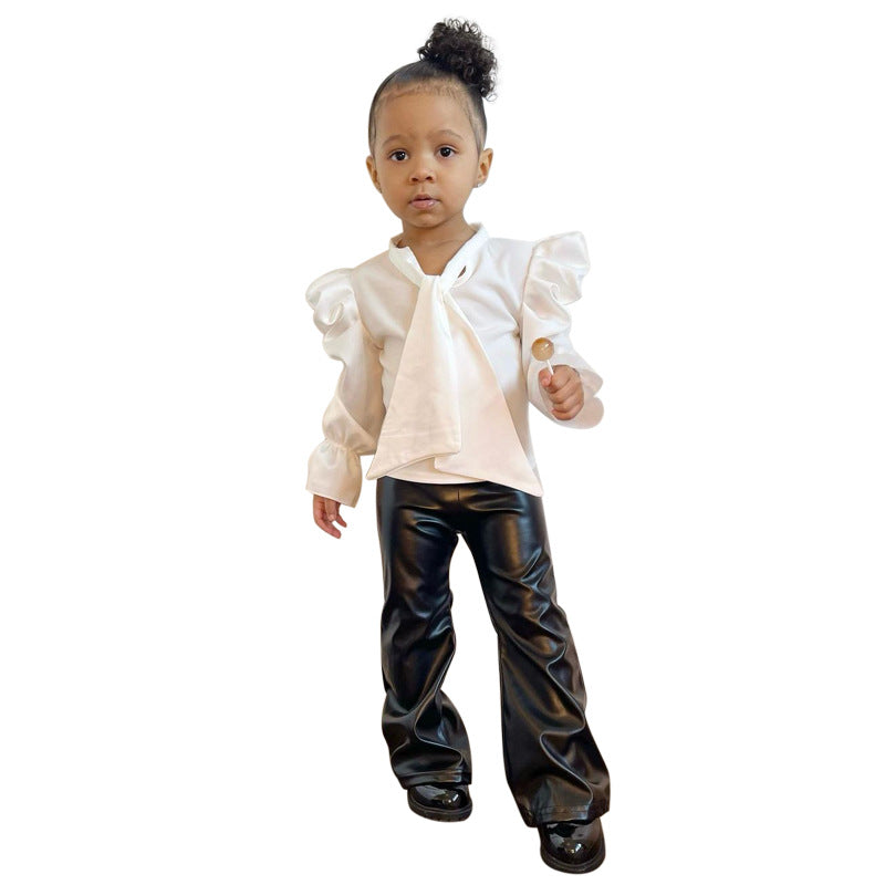 Children's New Girls' Shirt Ins Style Children's Fashion Versatile Bottomed Top
