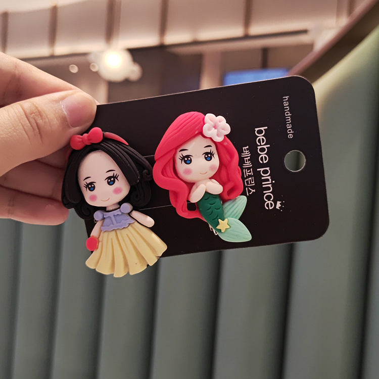 Korean Style Children's Hair Accessories Wholesale Flower Fairy Princess Girl Resin Edge Clip Bangs Clip Hair Clip