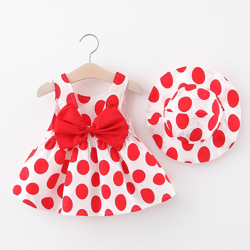 Children's Skirt Girl Baby Small Fresh Big Strawberry Printed Dress To Send Hat for Gift Girln's Skirt