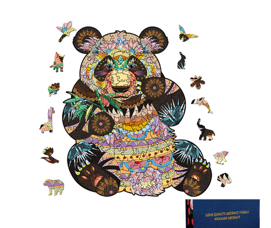 Squirrel Panda Labrador Alien Wooden Puzzle Irregular Three-dimensional Animal Puzzle Children's Educational Toy Wooden Puzzle