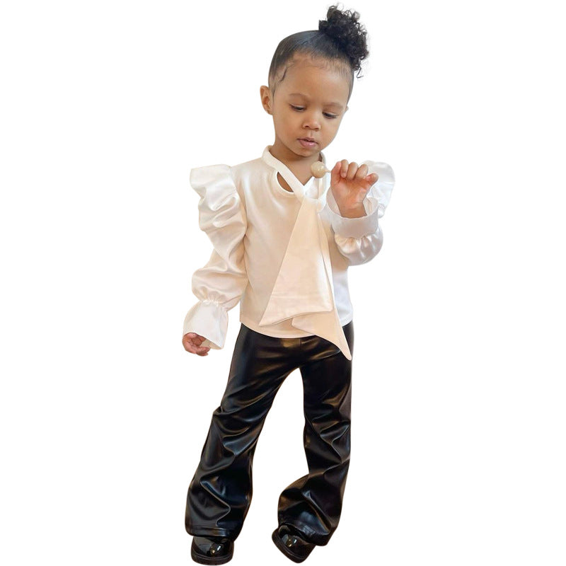 Children's New Girls' Shirt Ins Style Children's Fashion Versatile Bottomed Top